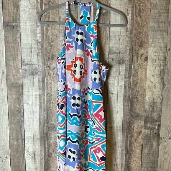 Annie Griffin Silk Geometric T-Back Dress - Picture 1 of 5